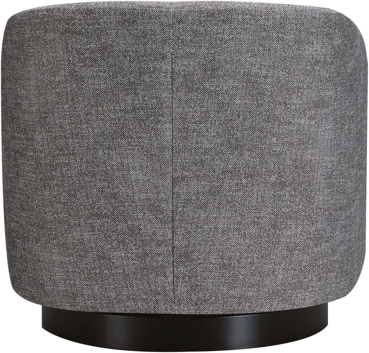 CHITA Swivel Accent Chair Fabric, Round Barrel Arm Chair Living Room, Pebble Gray&Black Base