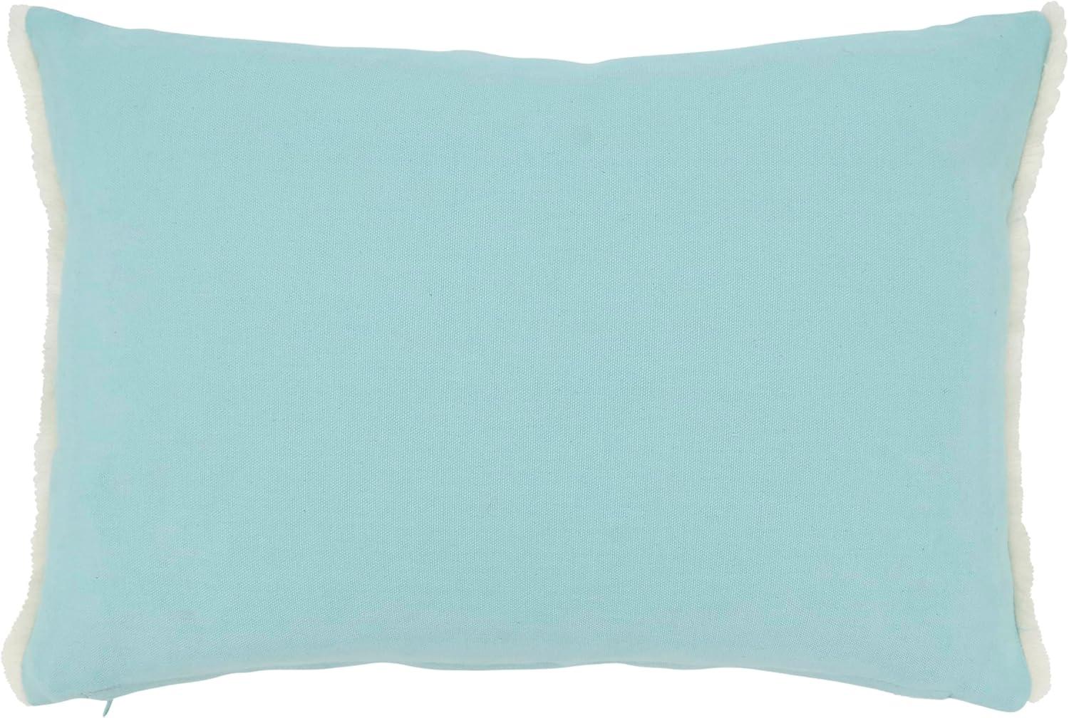 Saro Lifestyle Seashell Serenity Down Filled Throw Pillow, Blue, 12"x18"