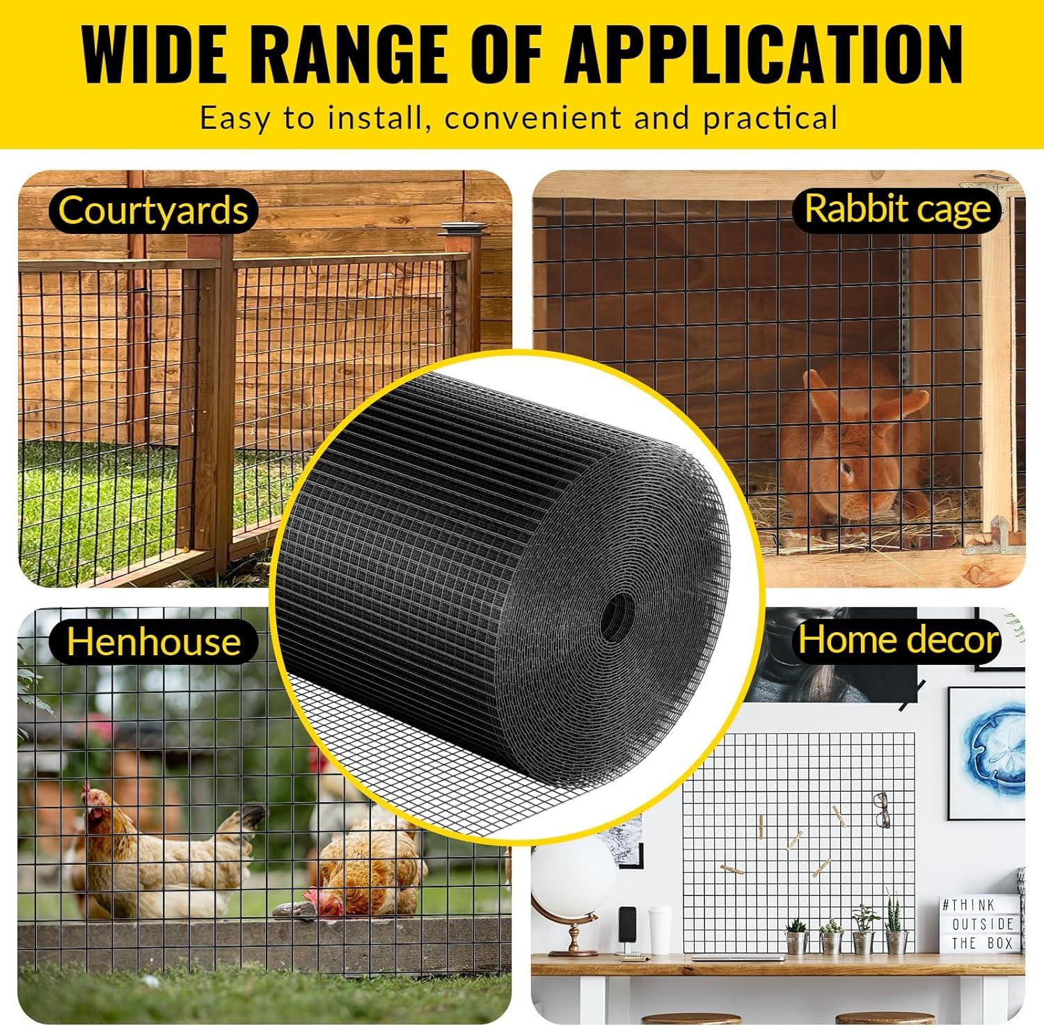 Black Vinyl Coated Metal Chicken Wire Mesh Roll