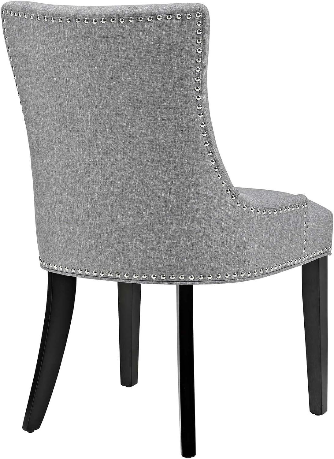 Regal Hourglass Light Gray Leather Parsons Side Chair