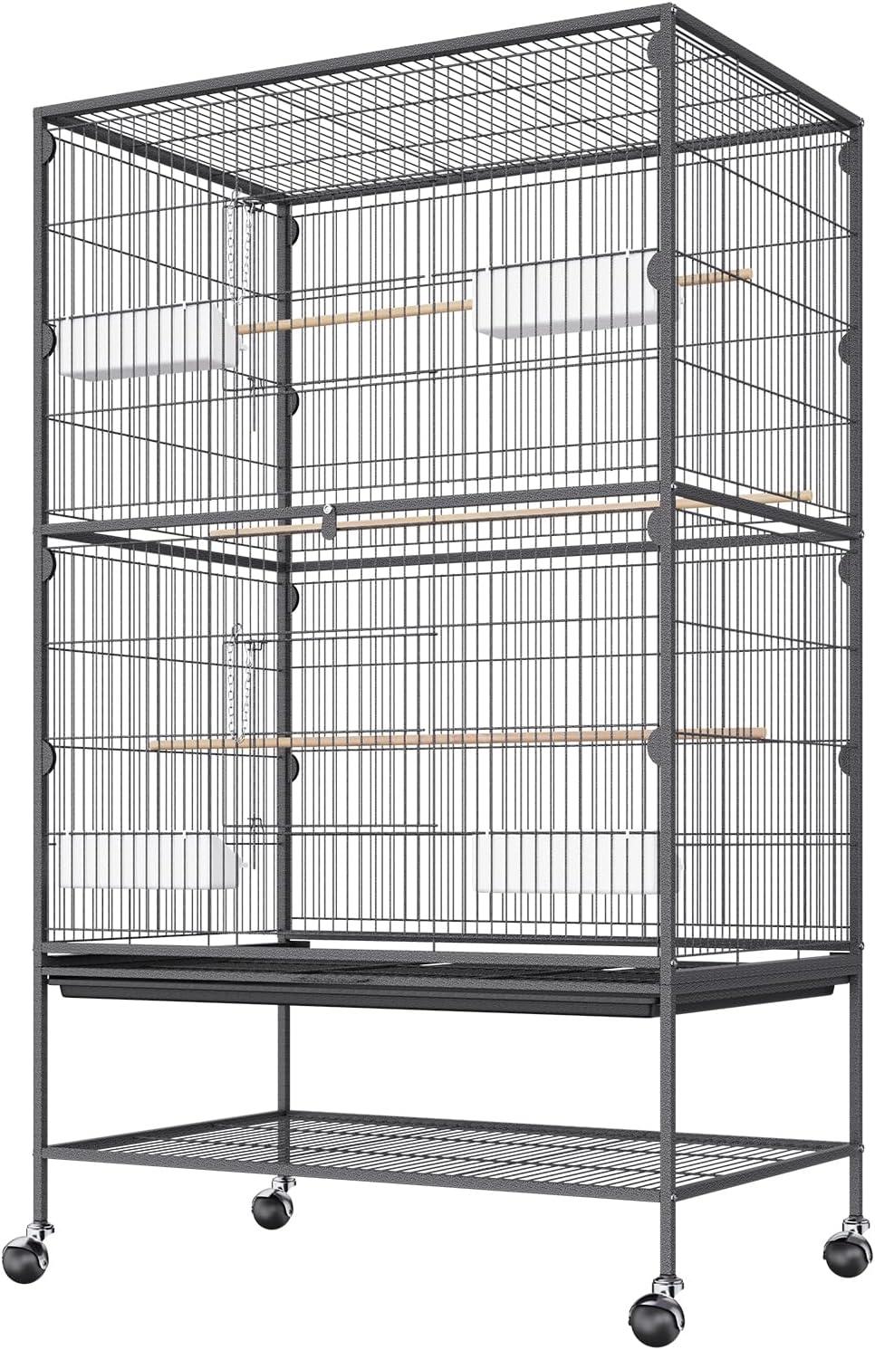 VEVOR Carbon Steel Flight Bird Cage for Parakeets, Cockatiels, Parrots 31*20*52inches