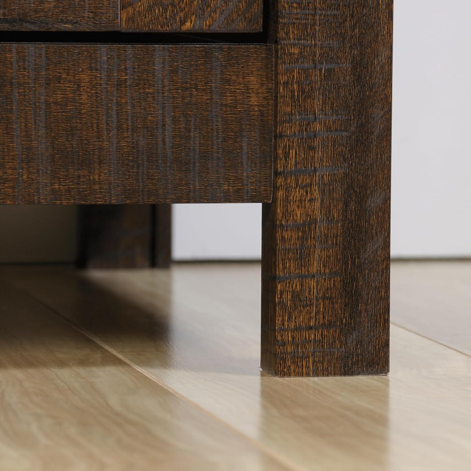 Rustic Walnut Freestanding Storage Cabinet with Adjustable Shelving