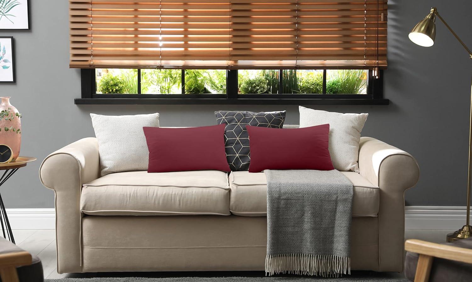 Utopia Bedding Throw Pillows Insert (Pack of 2, Wine Red) - 12 x 20 Inches Bed and Couch Pillows - Indoor Decorative Pillow