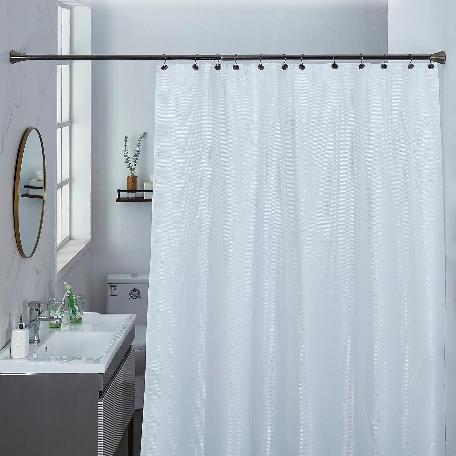 Indecor Home 2.5'' Straight Tension Shower Curtain Rod & Hook Set