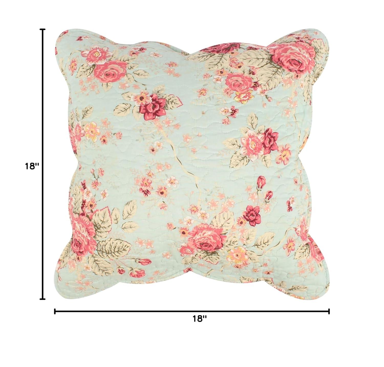Antique Rose Cotton Throw Pillow Set (Set of 2)