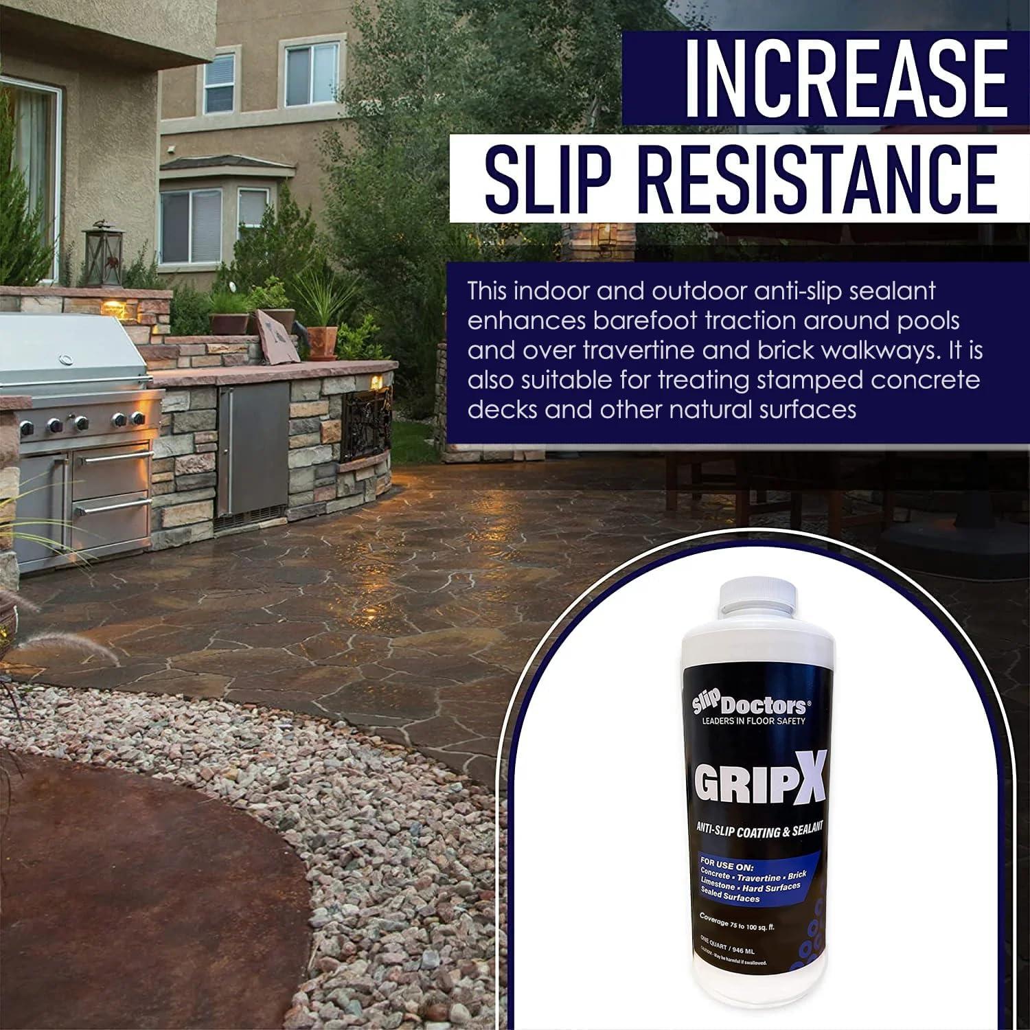 GripX Non-Slip Coating and Sealant for Indoor and Outdoor Tiles, Concrete