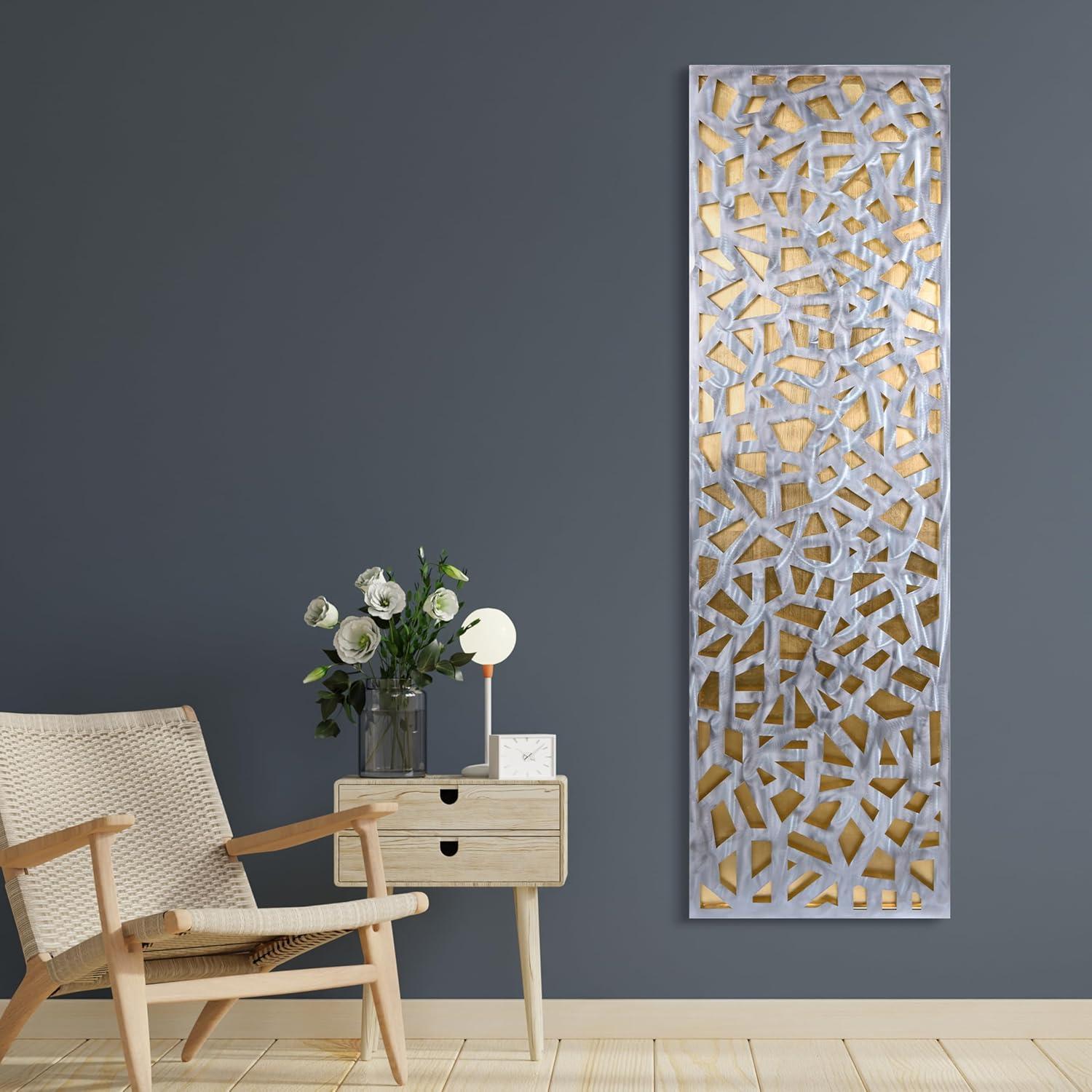 Empire Art Direct Radiant Fusion Leaf encased on a 3D Polished Steel Abstract Metal Wall Art