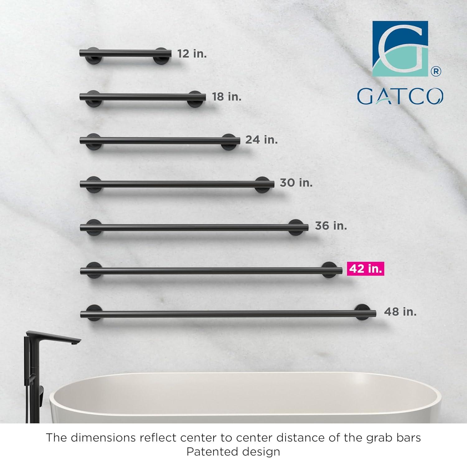 Latitude II Stainless Steel Wall Mount Grab Bar | ADA Compliant Safety Bar For Bathroom