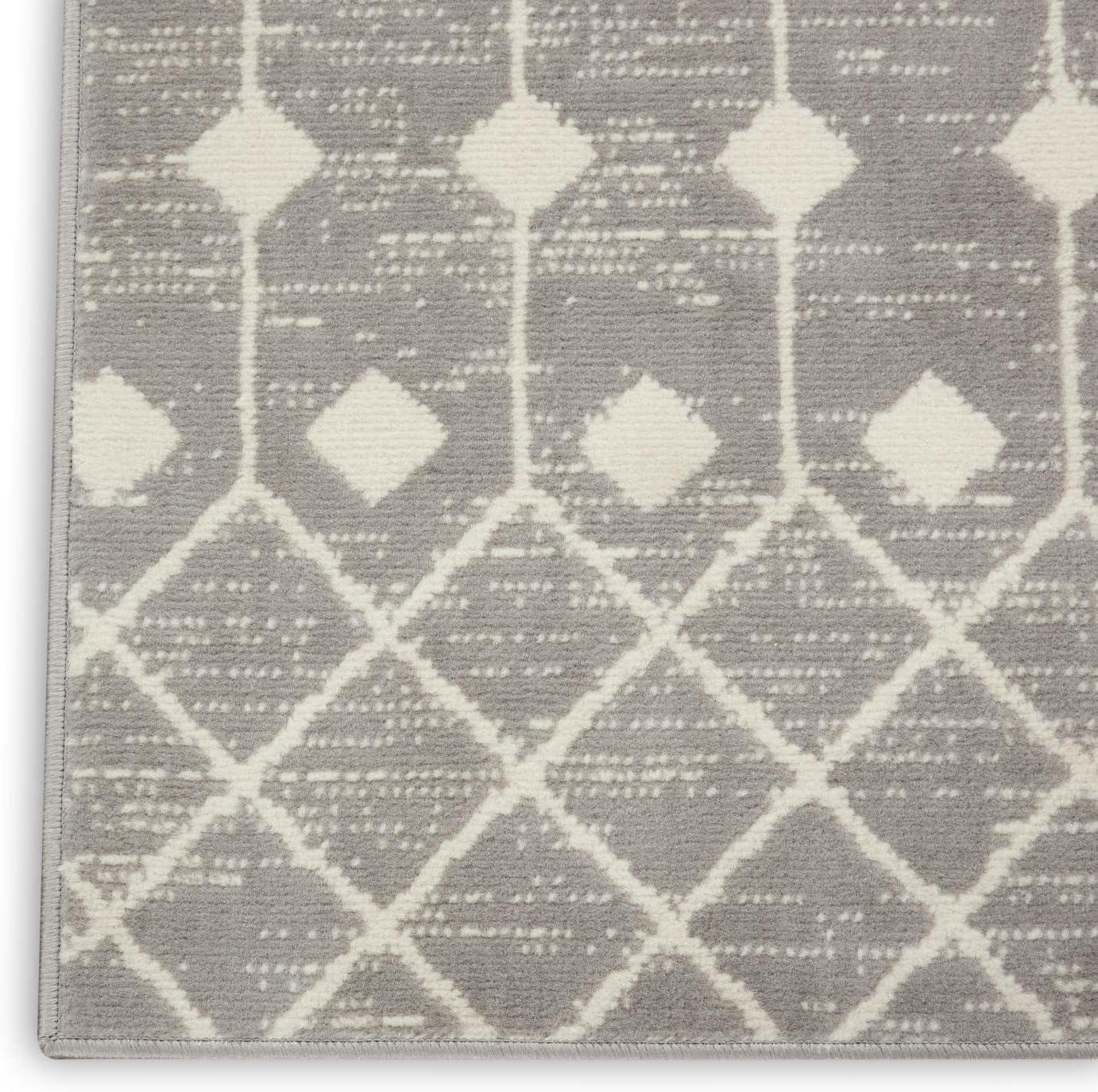 Nourison Grafix Moroccan Grey 8'6" x 12' Area Rug, (9x12)