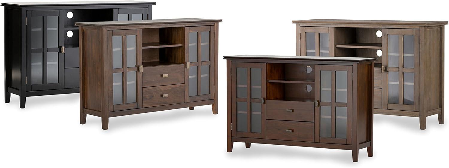 Simpli Home Artisan Wood 53" Transitional TV Media Stand in Black For TVs up to 60"