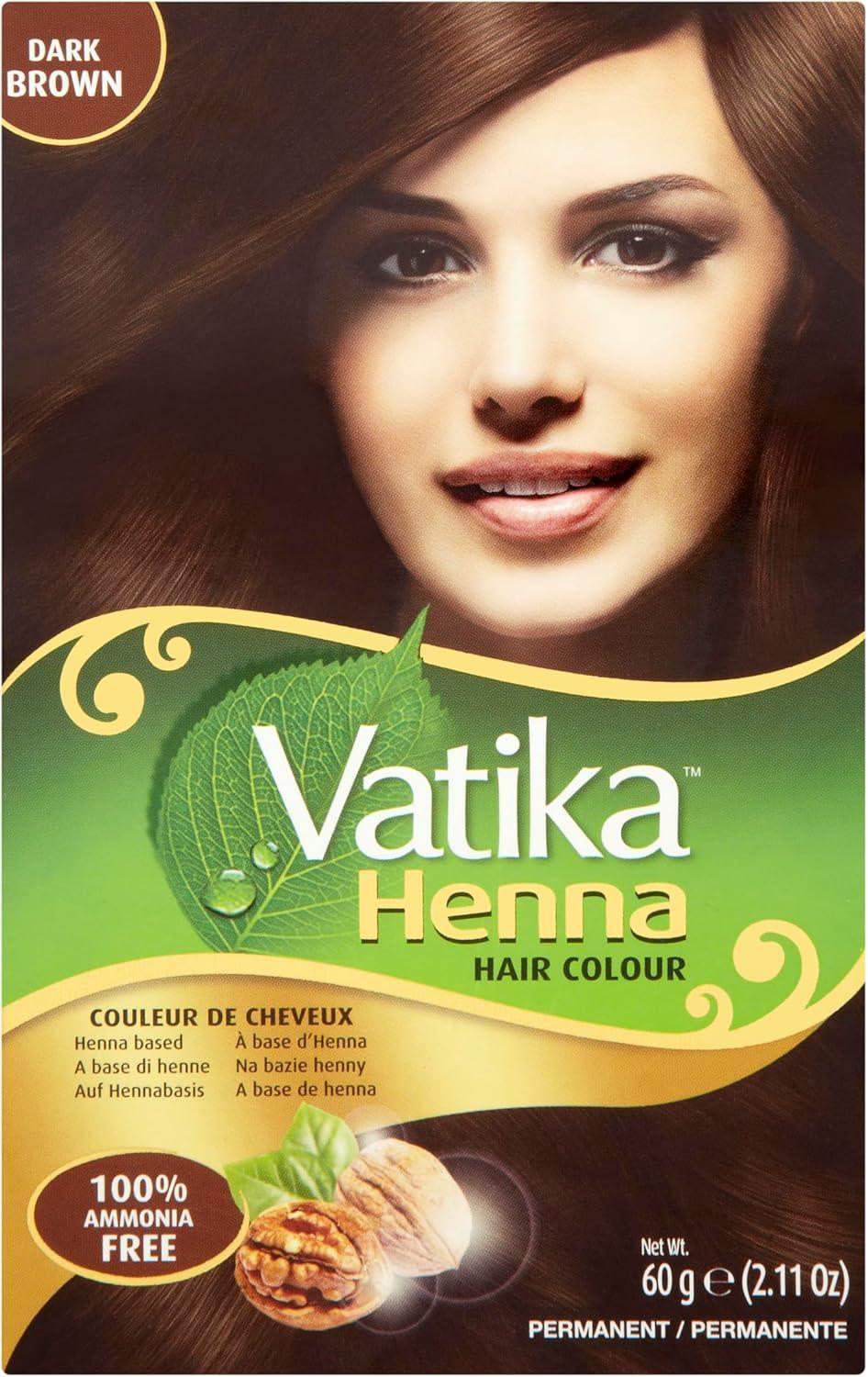 Vatika Henna Dark Brown Hair Color 60g 100% Ammonia Free