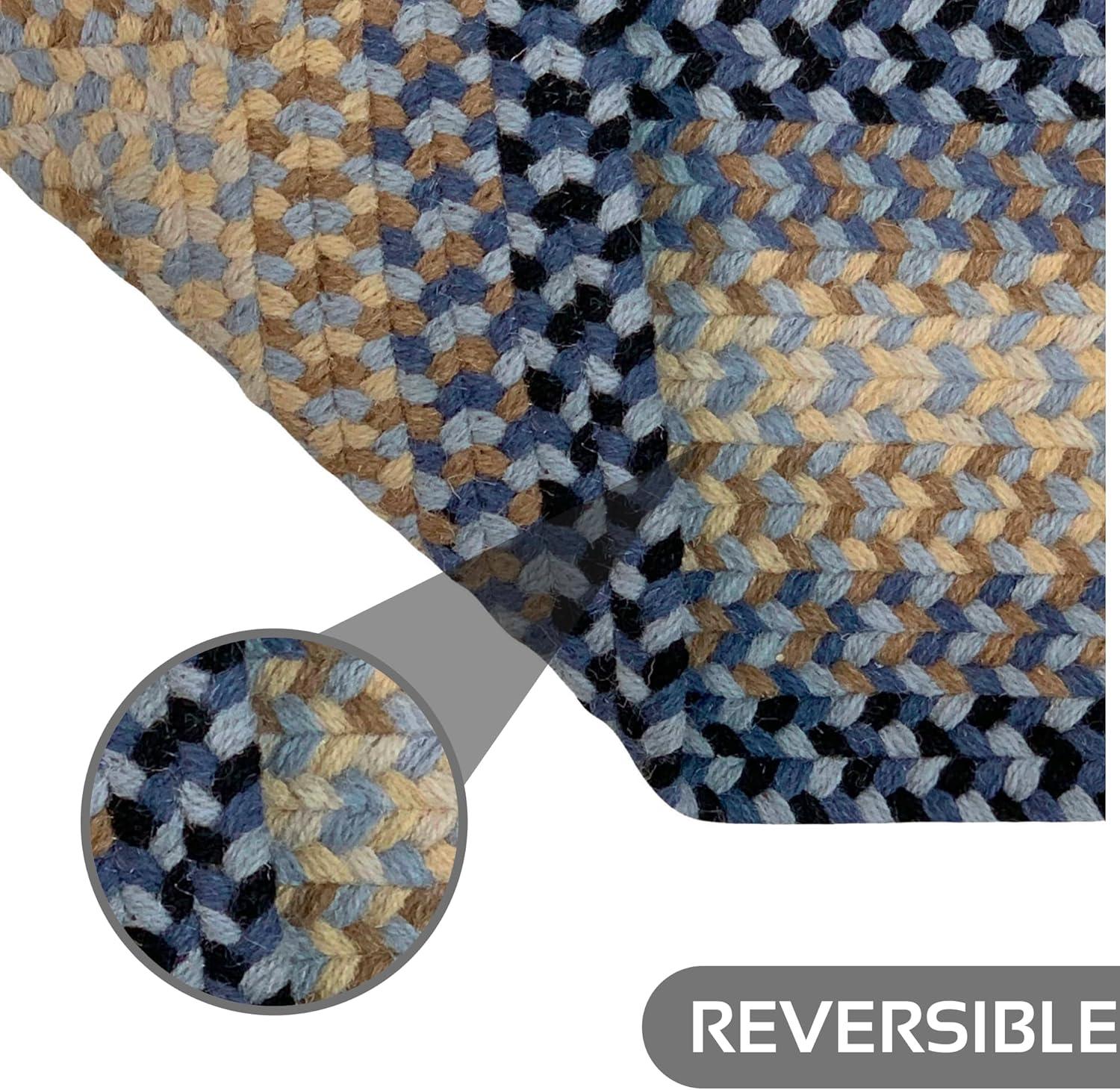 Better Trends Woodbridge Rectangular 20" x 30" Braided Rug - Blue