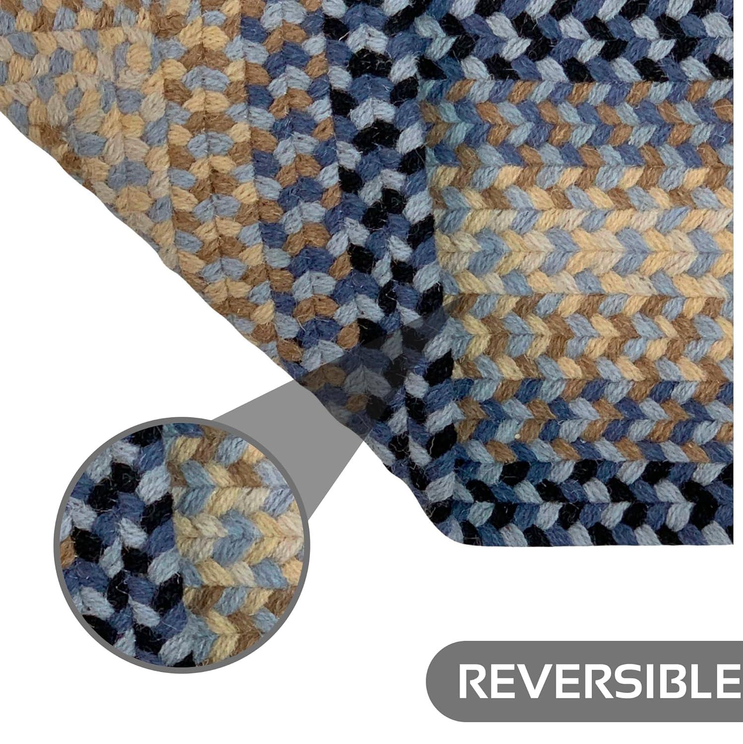 Better Trends Woodbridge Rectangular 20" x 30" Braided Rug - Blue