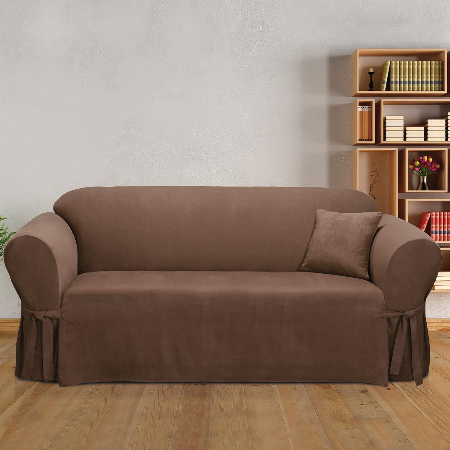 Sure Fit Soft Suede Box Cushion Sofa Slipcover