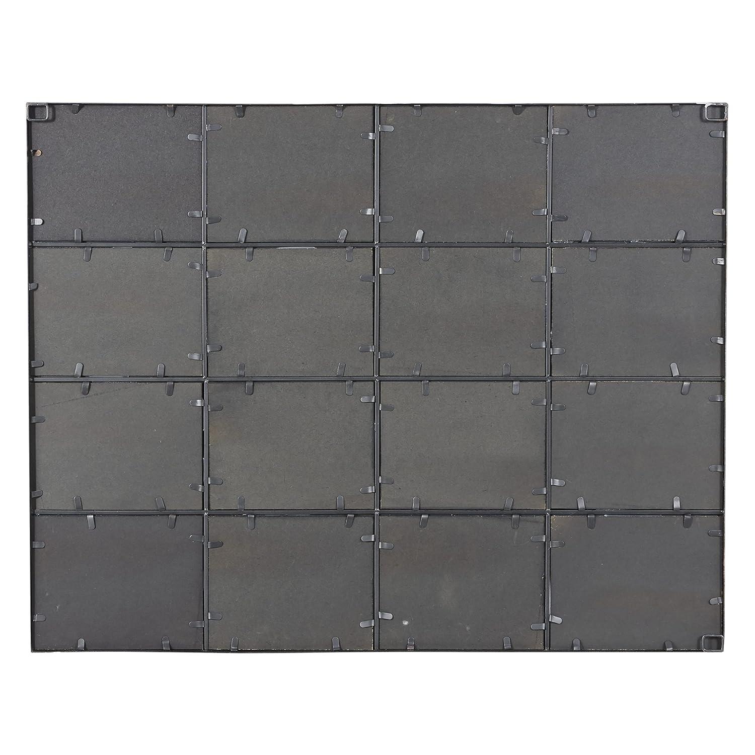DecMode 30" x 48" Black Arched Window Pane Wall Mirror