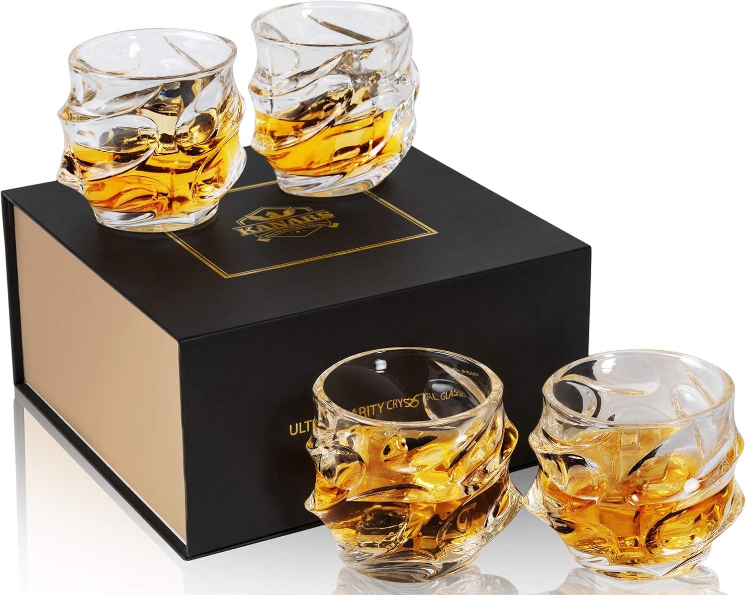 11oz Lead-Free Crystal Whiskey Glasses Set of 4