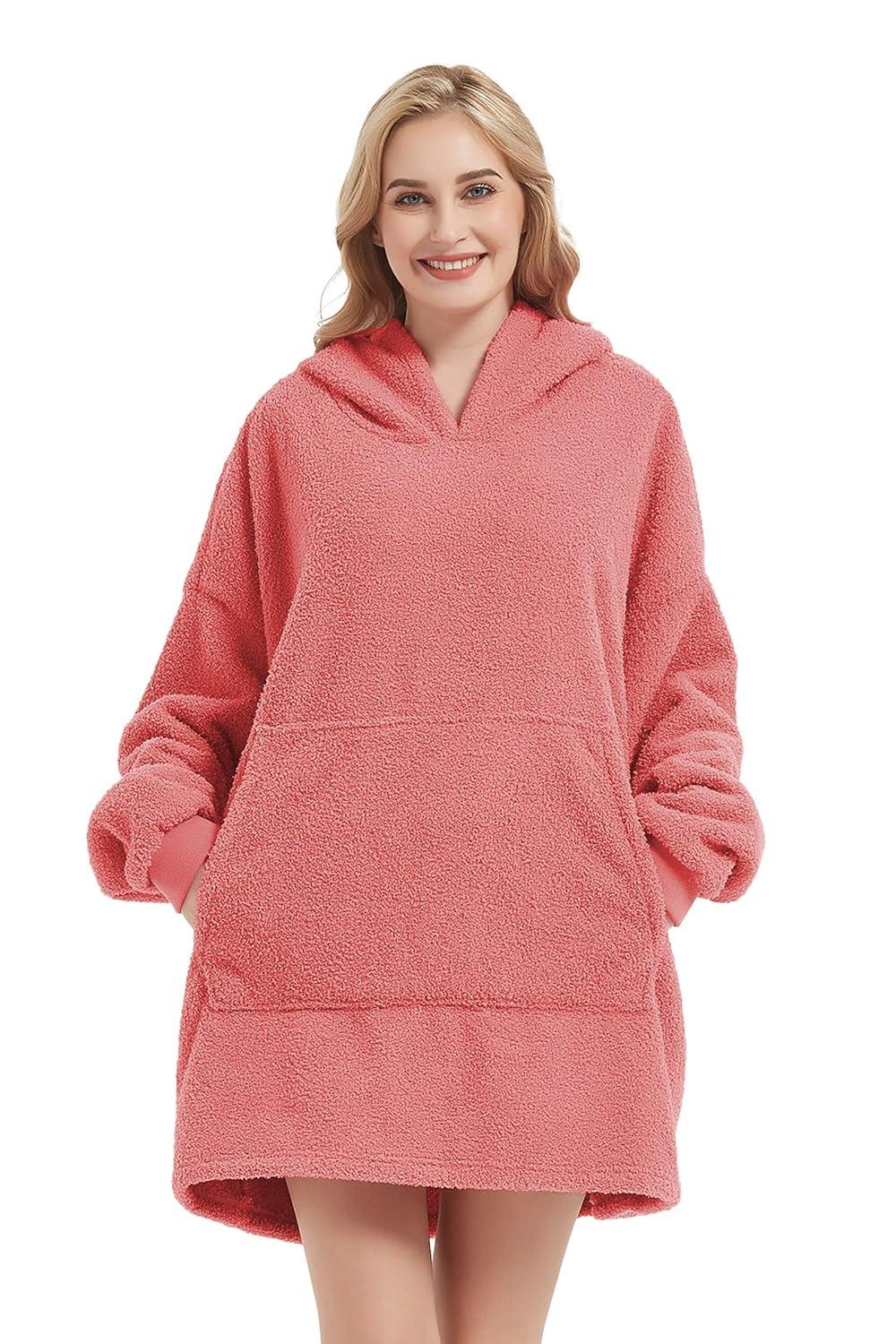 Bedsure Bedsure Wearable Blanket Hoodie Gifts For Women - Cozy Sherpa Hoodie Blanket For Adult Men, Warm Hooded Blanket Sweatshirt