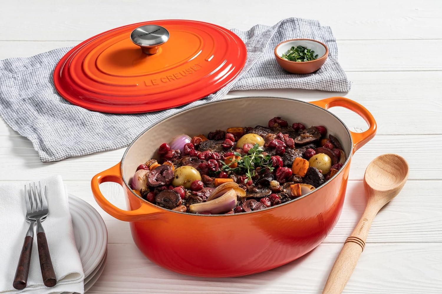 Le Creuset 29cm Signature Cast Iron Oval Casserole, Flame