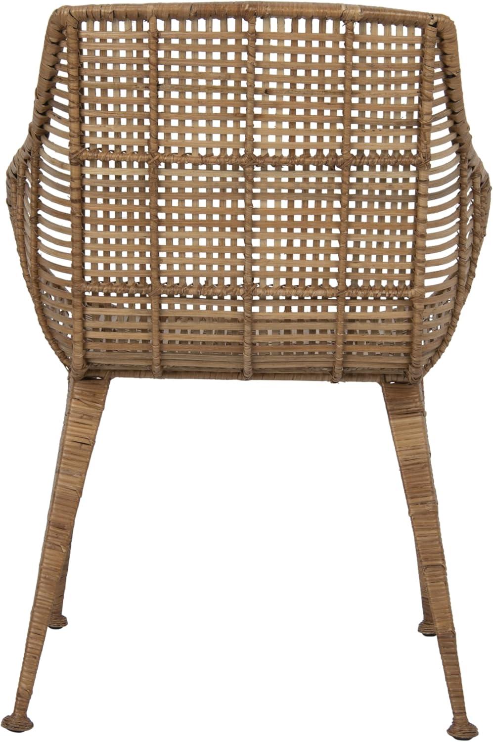 Bloomingville Hand-woven Rattan and Metal Arm Chair, Natural