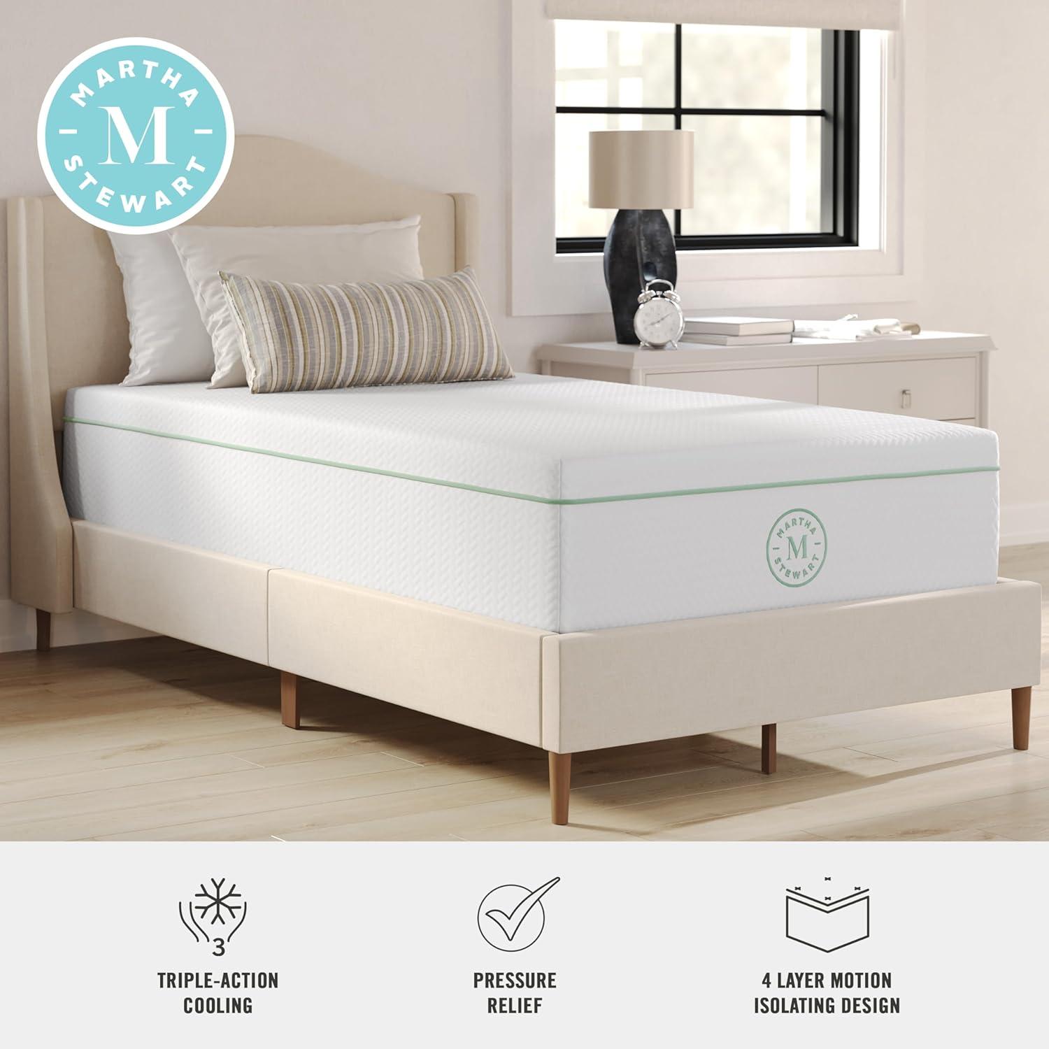 Martha Stewart SleepComplete Premium Medium-Firm Dual-Action Cooling Memory Foam Mattress In A Box