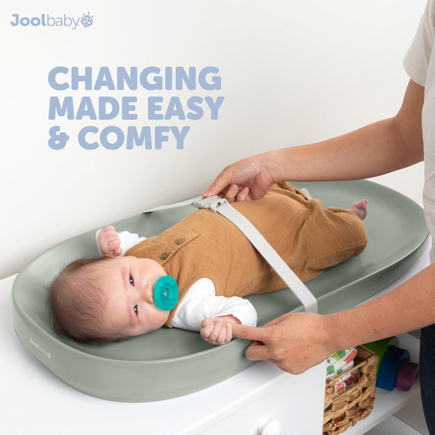 Jool Baby Waterproof Baby Changing Pad - Easy to Clean, Lightweight & Portable - Large Foam Cushion for Comfort (Sage)
