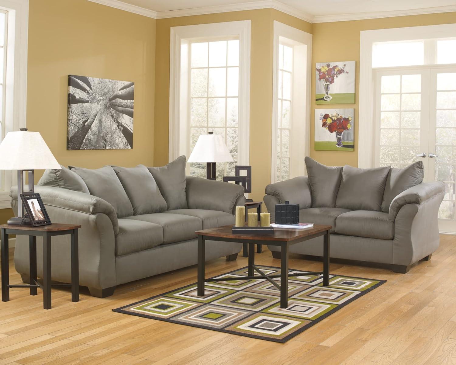 Signature Design by Ashley Darcy Fabric Loveseat in Cobblestone