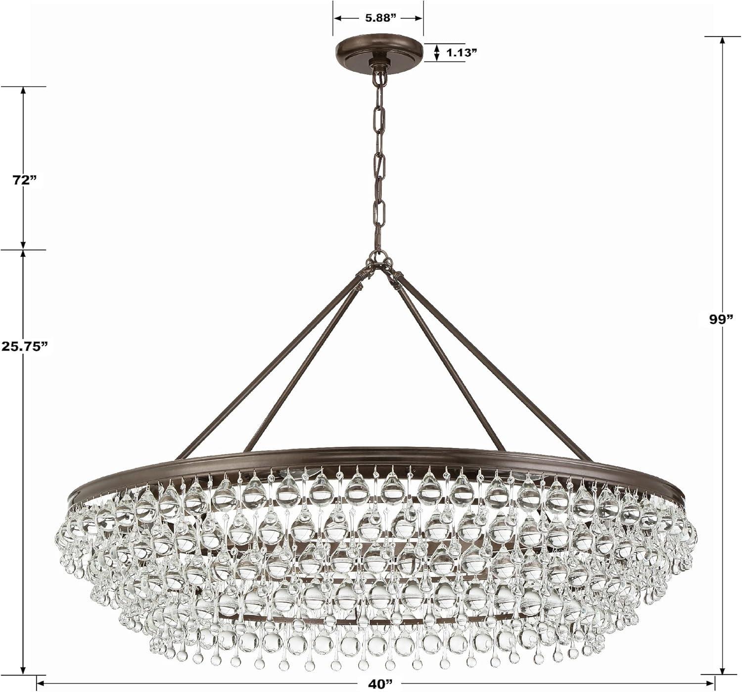 Eight Light Chandelier In Traditional And Contemporary Style 40 Inches Wide By 25.75 Inches High-Vibrant Bronze Finish Crystorama Lighting 278-Vz