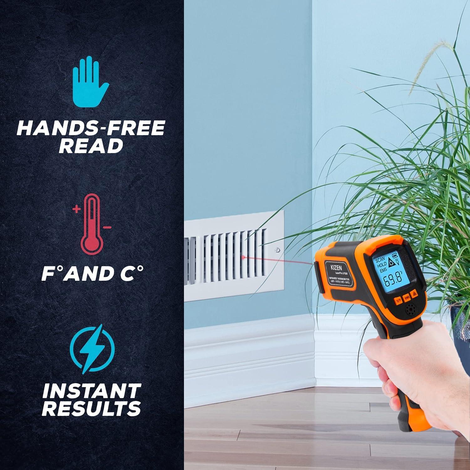 High Accuracy Black and Orange Infrared Digital Thermometer Gun