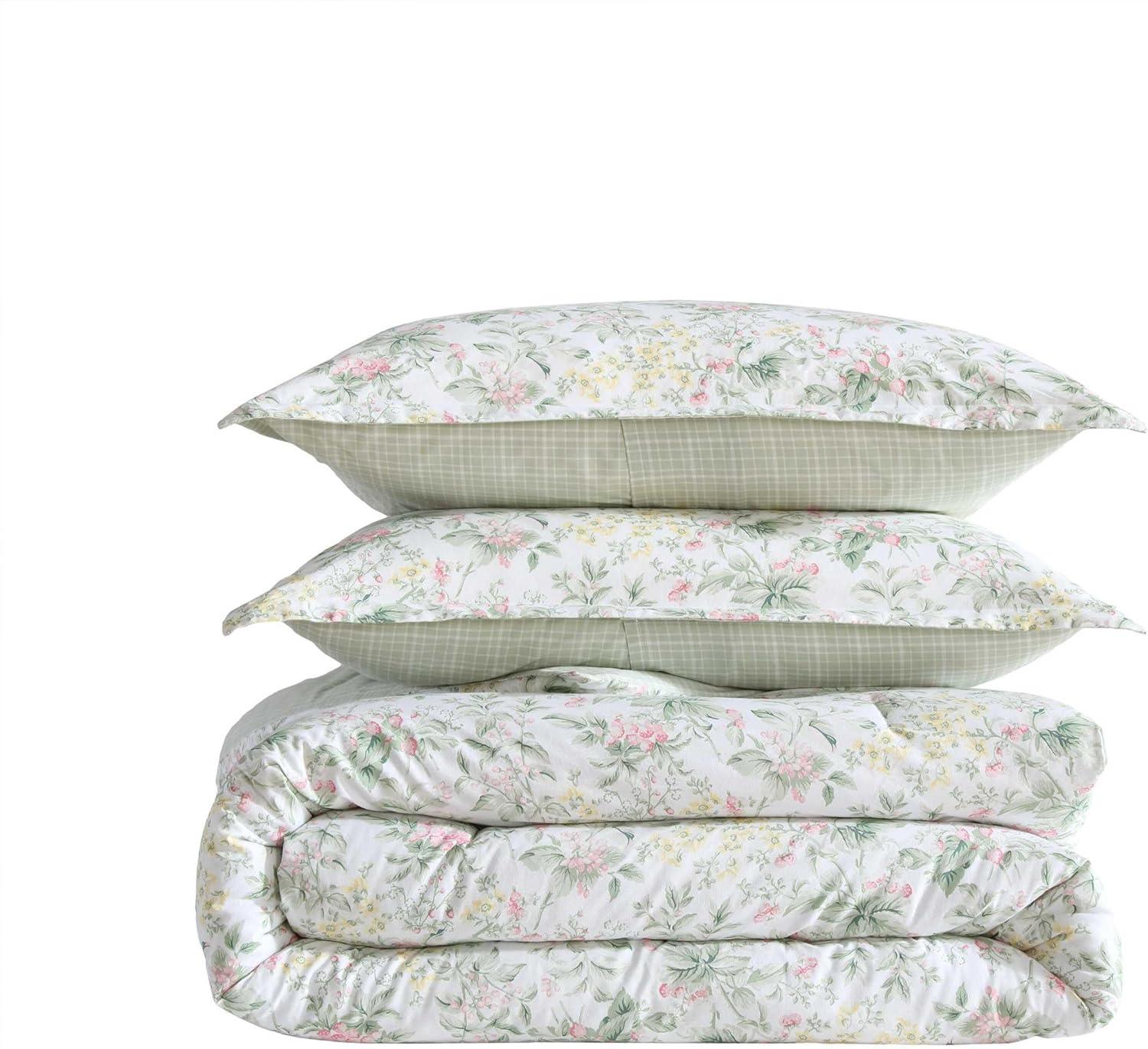 Laura Ashley Laura Ashley Bramble Floral Cotton Reversible Comforter Set