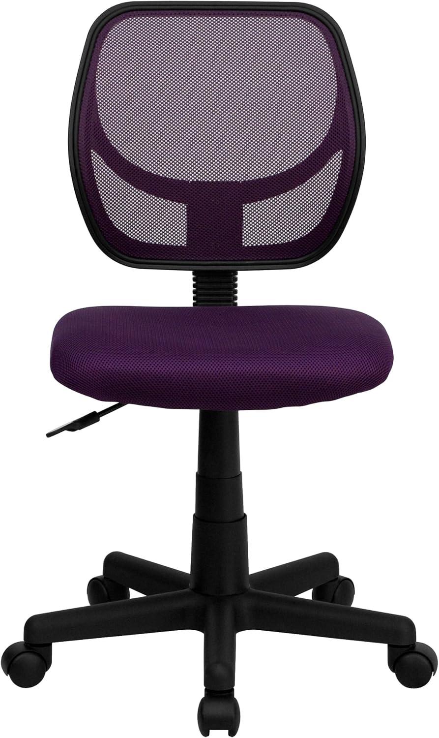 Flash Furniture Low Back Purple Mesh Swivel Task Office Chair