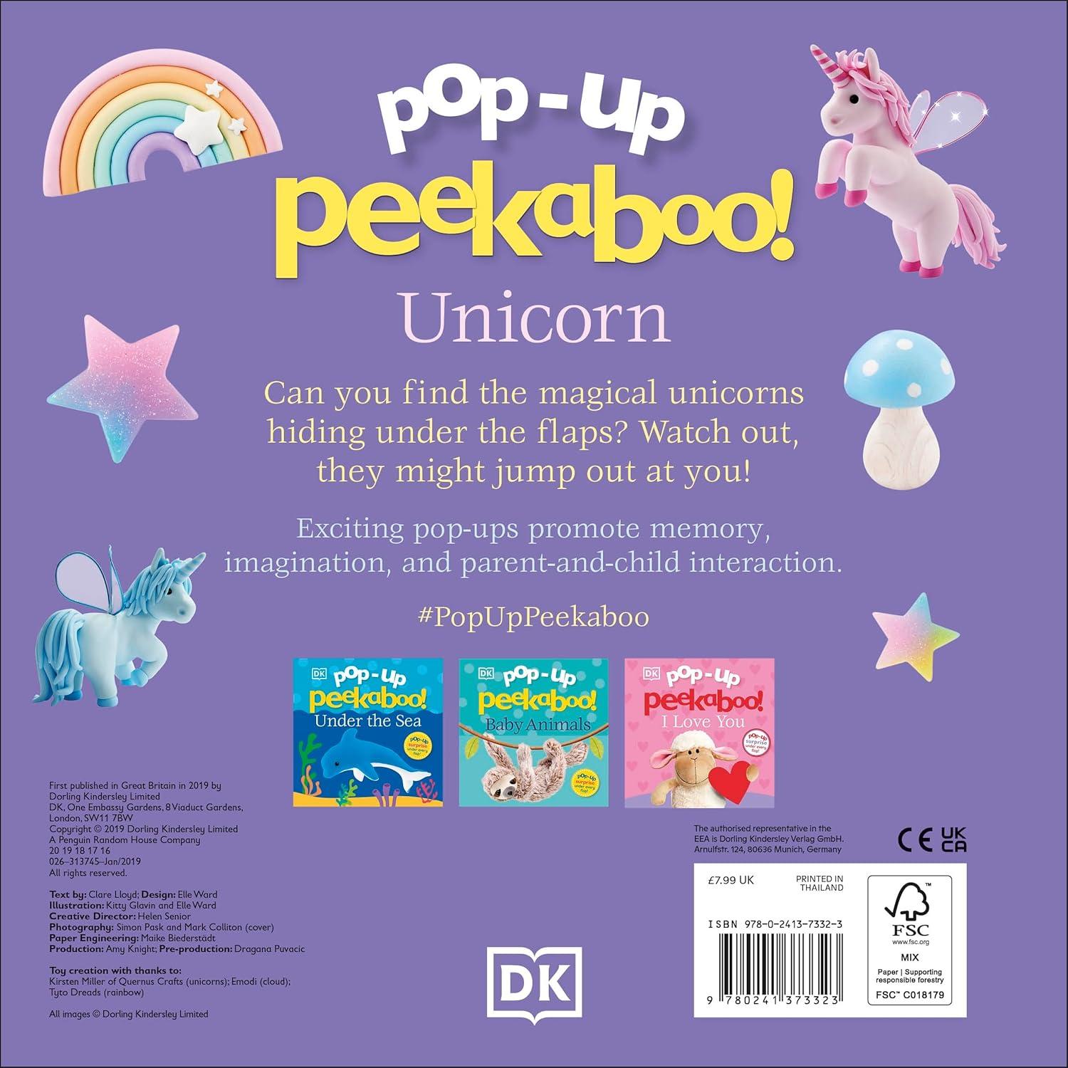 Interactive Pop-Up Unicorn Board Book for Toddlers