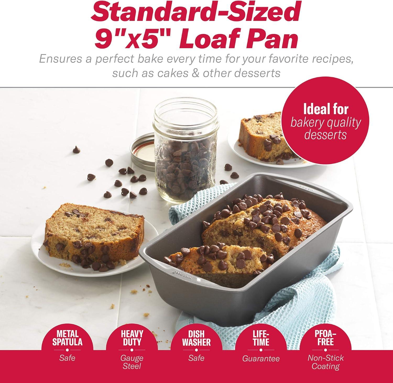 Set of 2 Nonstick Steel Standard-Sized Loaf Pans