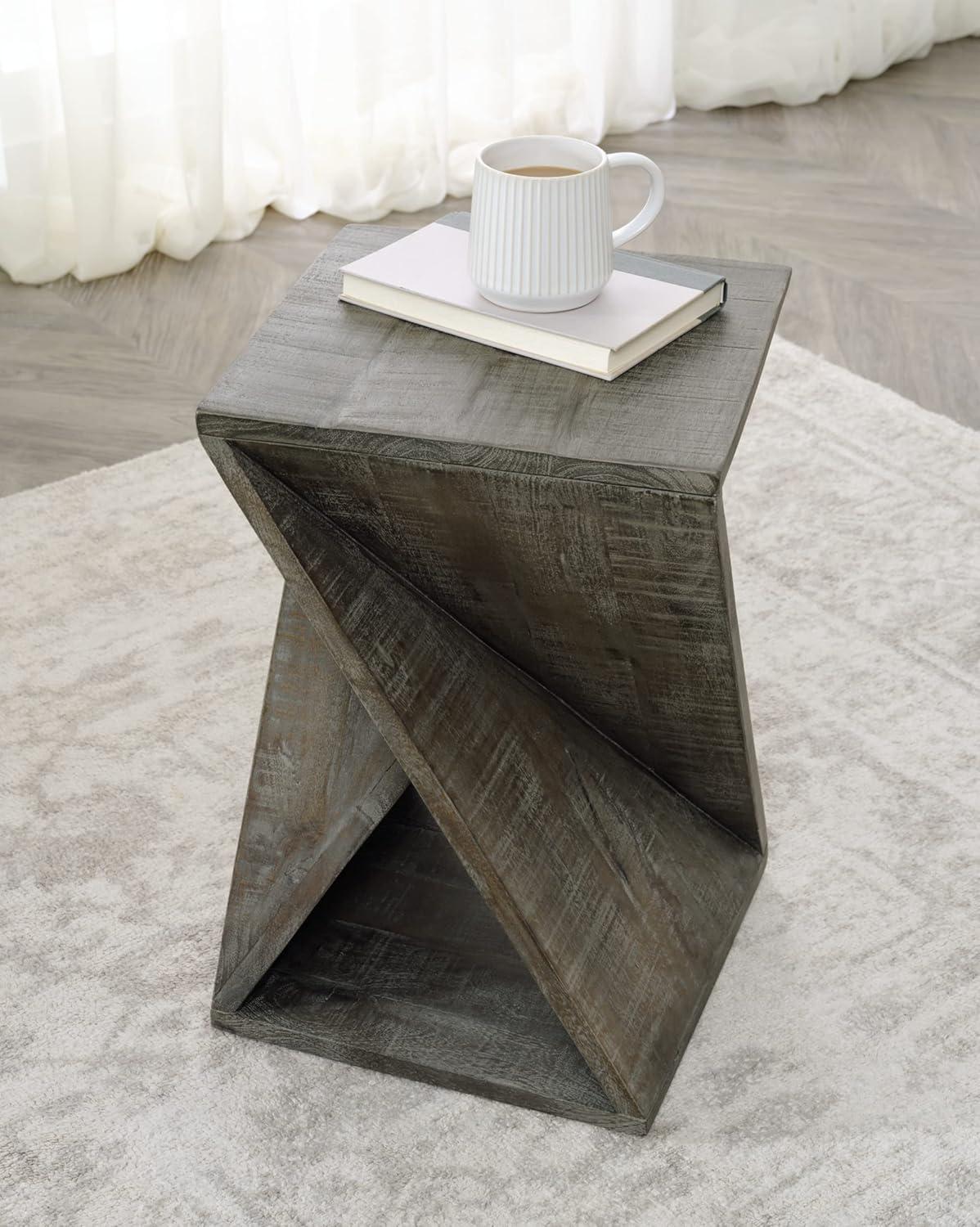 Zalemont Solid Wood Abstract End Table