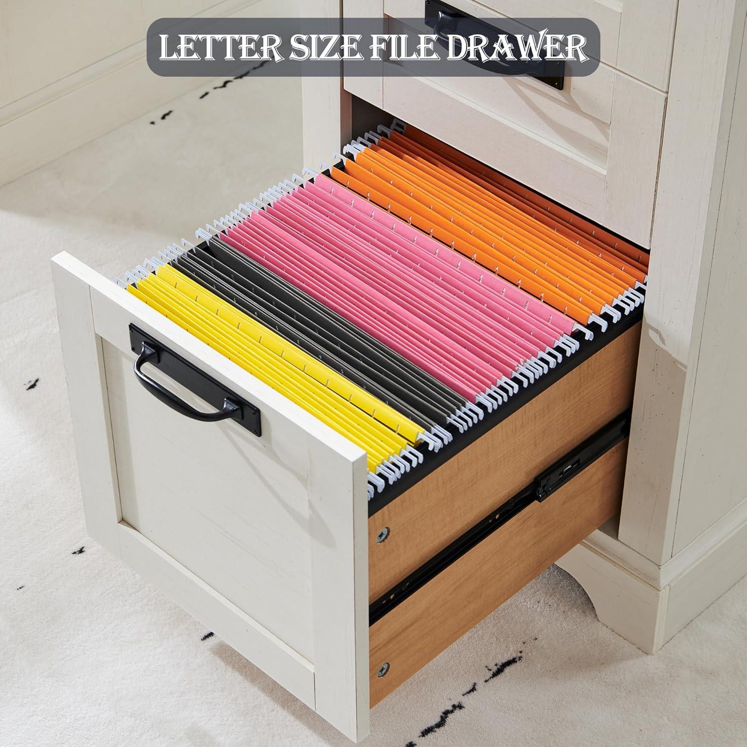 RedLemon 60" Farmhouse L Shaped Desk with Drawers, Wood Home Office Corner Executive Desk with Charging Station, File Drawer, Storage Cabinet, Rustic Computer Writing Desk (Light Rustic Oak)