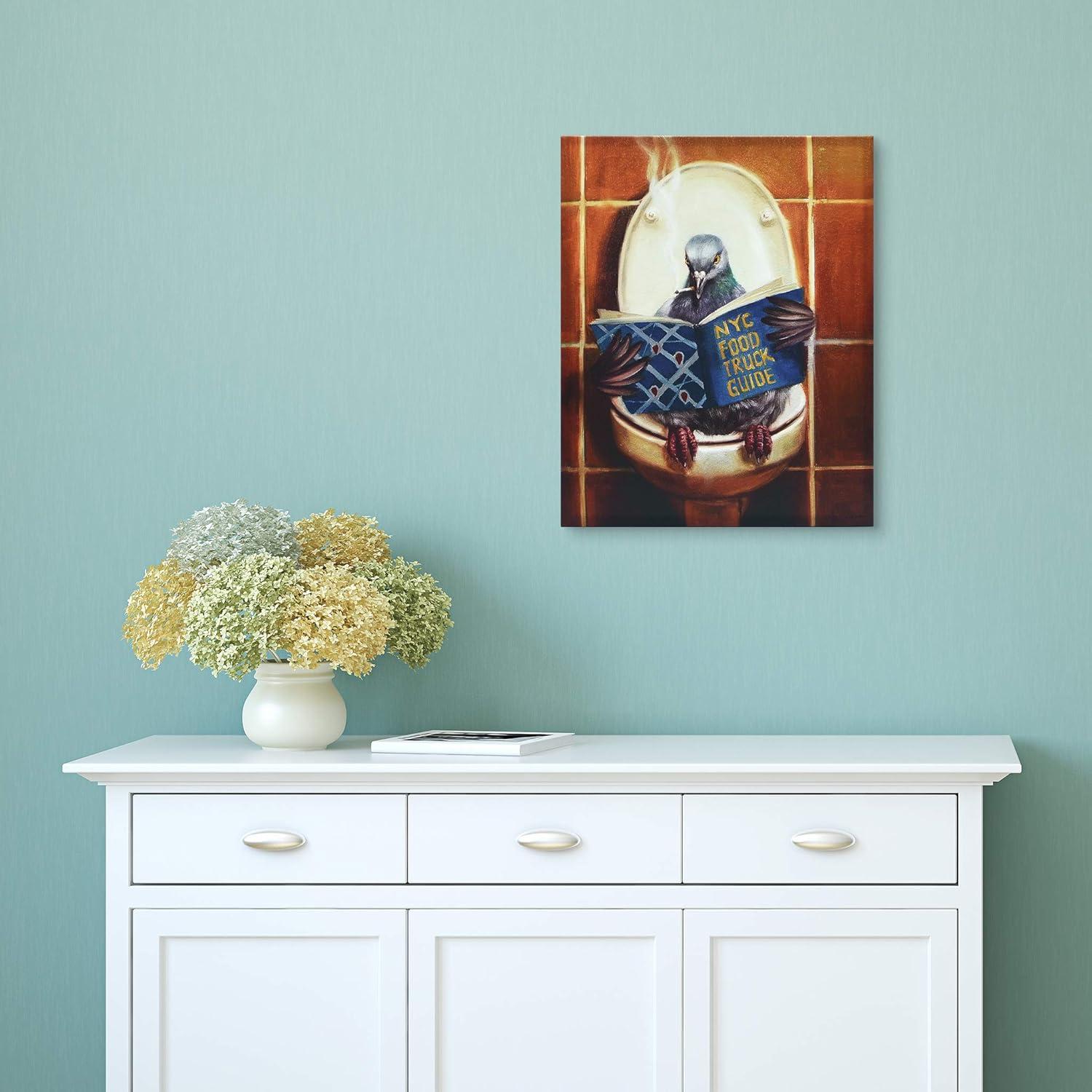 Stool Pigeon Humorous Graphic Art Print on Fir Wood Canvas