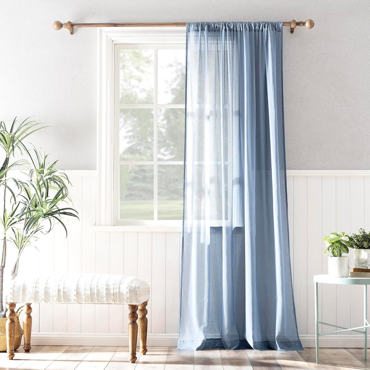 Wayfair Basics® 100% Cotton Sheer Rod Pocket Curtain Panel & Reviews | Wayfair