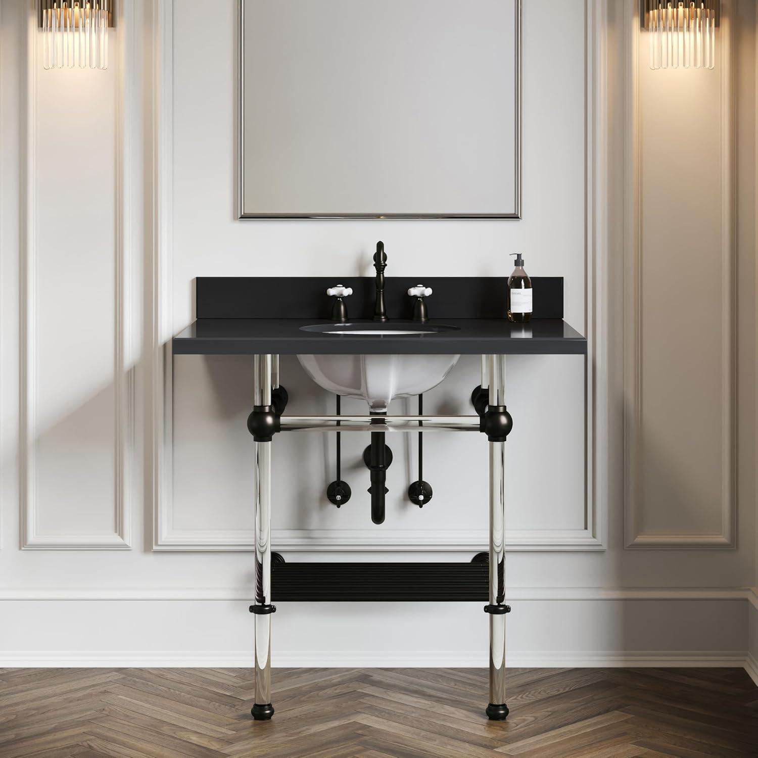 Kingston Brass KB1975PX Kingston Brass Heritage Two-Handle 3-Hole Deck Mount Widespread Bathroom Faucet with Pop-Up Drain