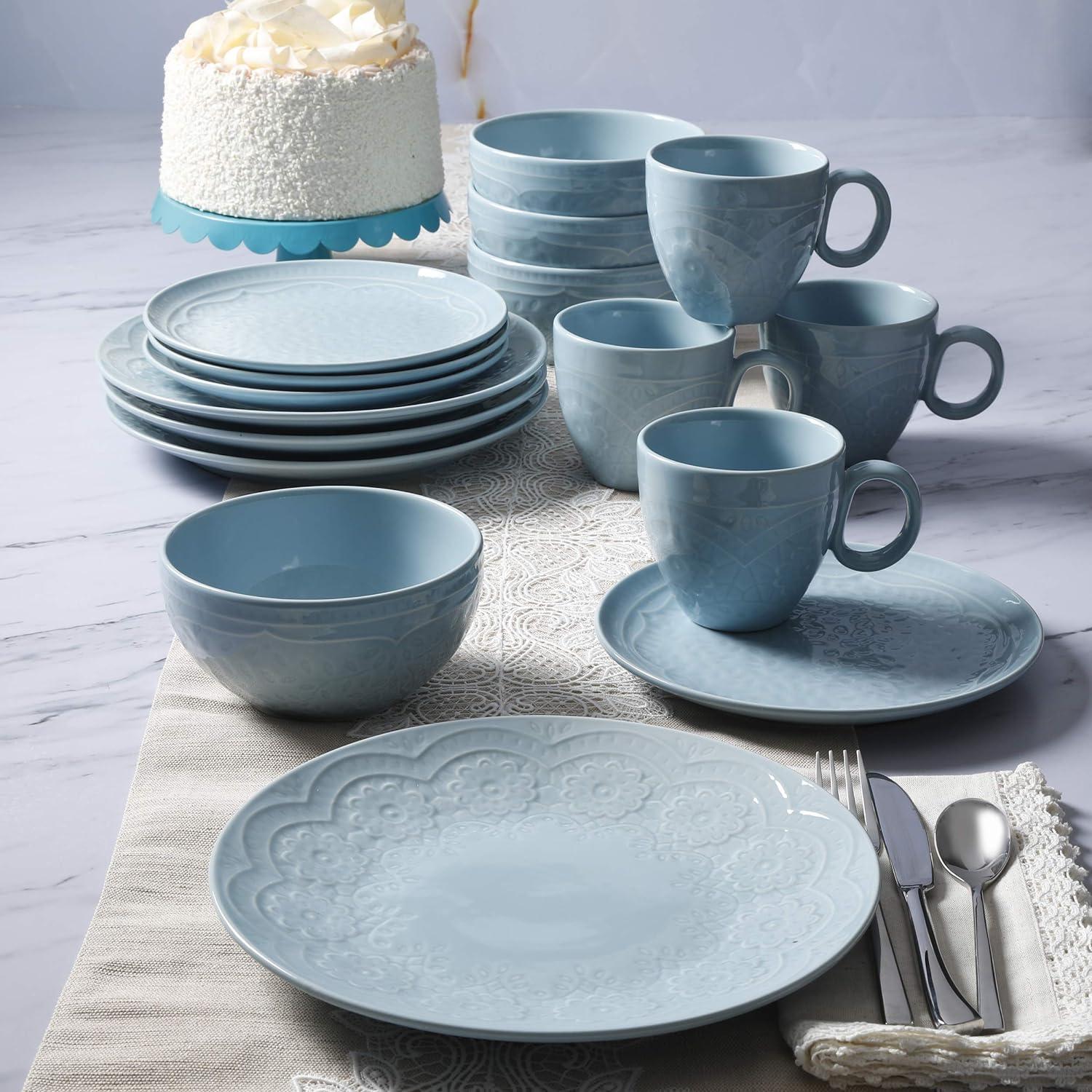 Gibson Elite Alemany 16-Piece Dinnerware Set - Aqua