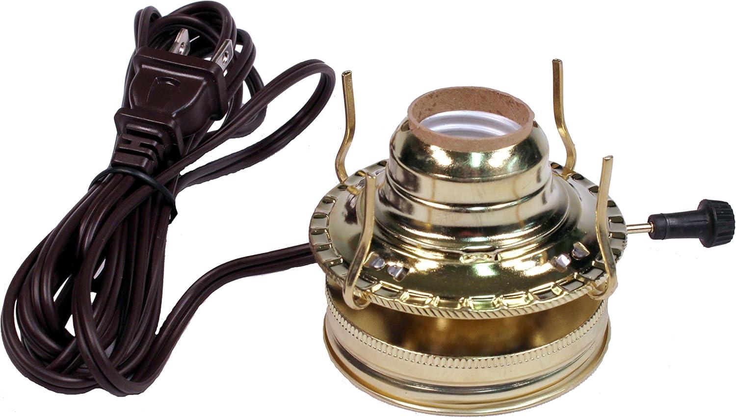 Creative Hobbies M999EM Mason Jar Electric Oil Lamp Burner DIY Conversion Kit, Pre-Wired and Ready To Use