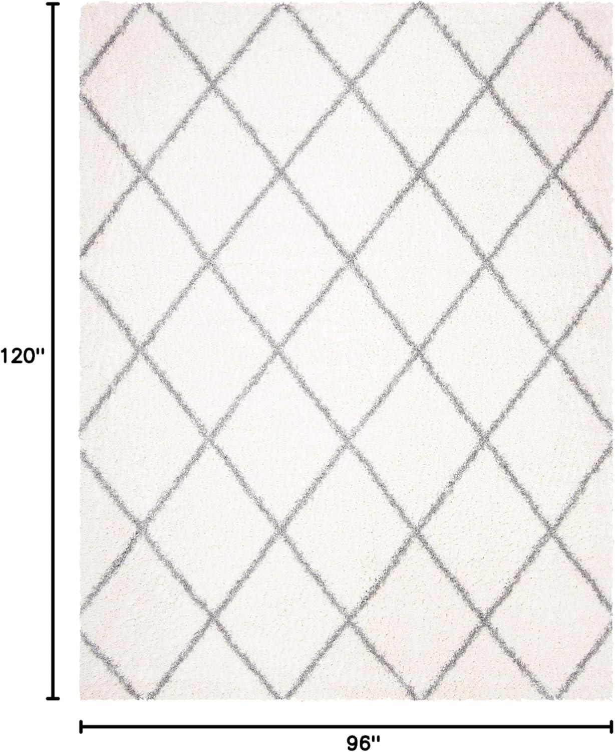 Parma Shag PMA515 Power Loomed Indoor Area Rug - 8'x10' - Cream/Grey - Safavieh