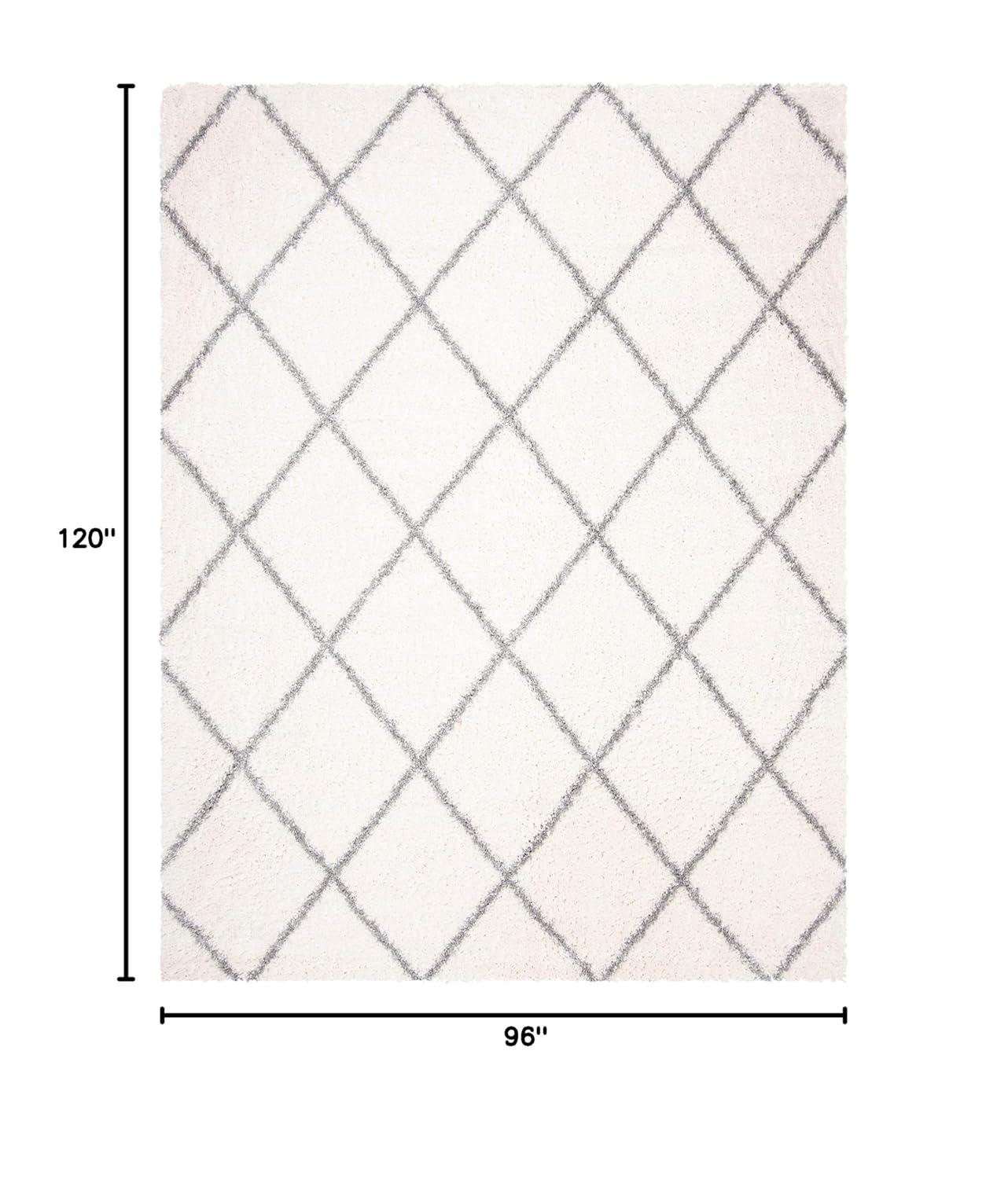 Parma Shag PMA515 Power Loomed Indoor Area Rug - 8'x10' - Cream/Grey - Safavieh