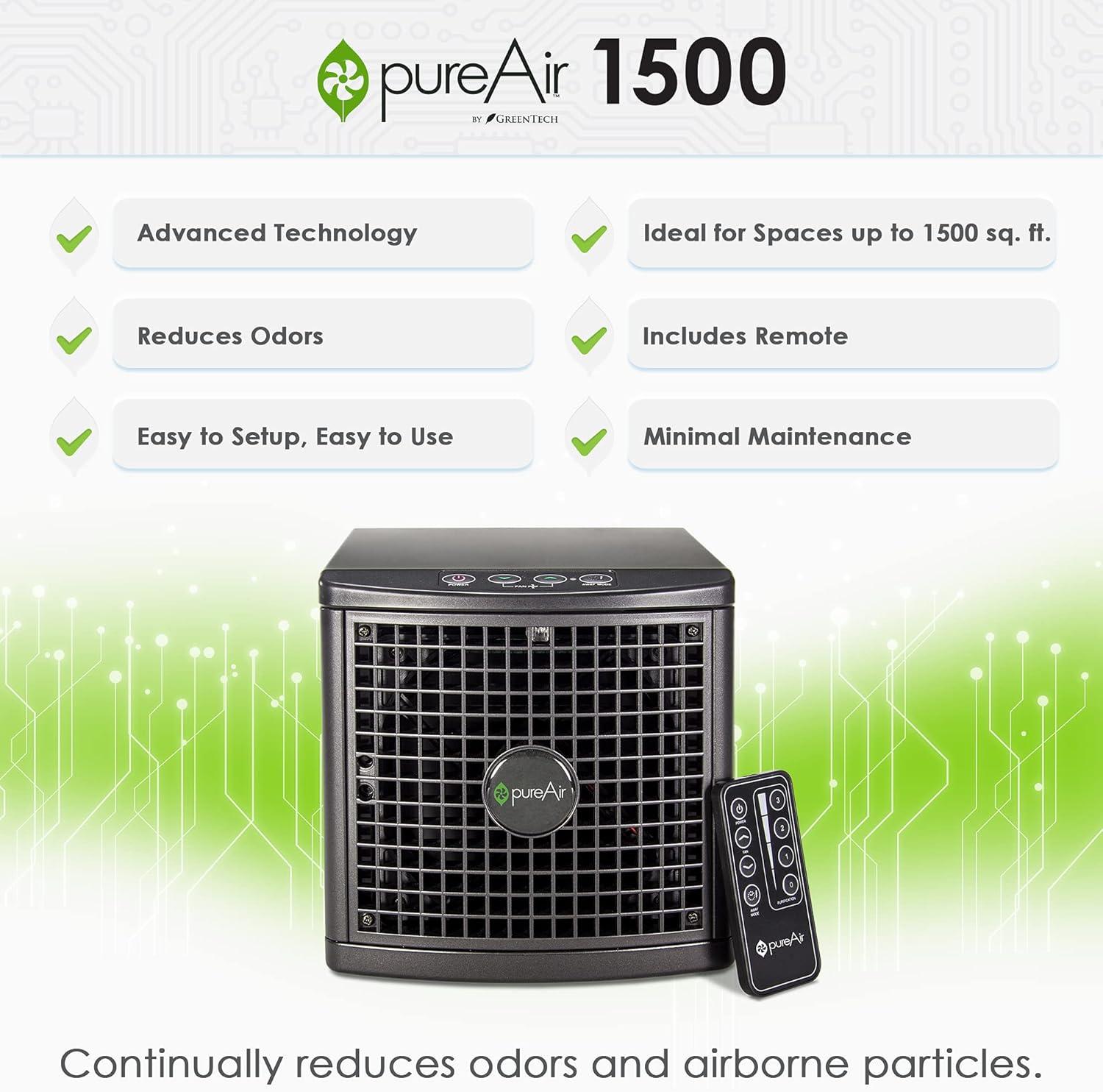 Black Table-Top Ionic HEPA Air Purifier with Remote