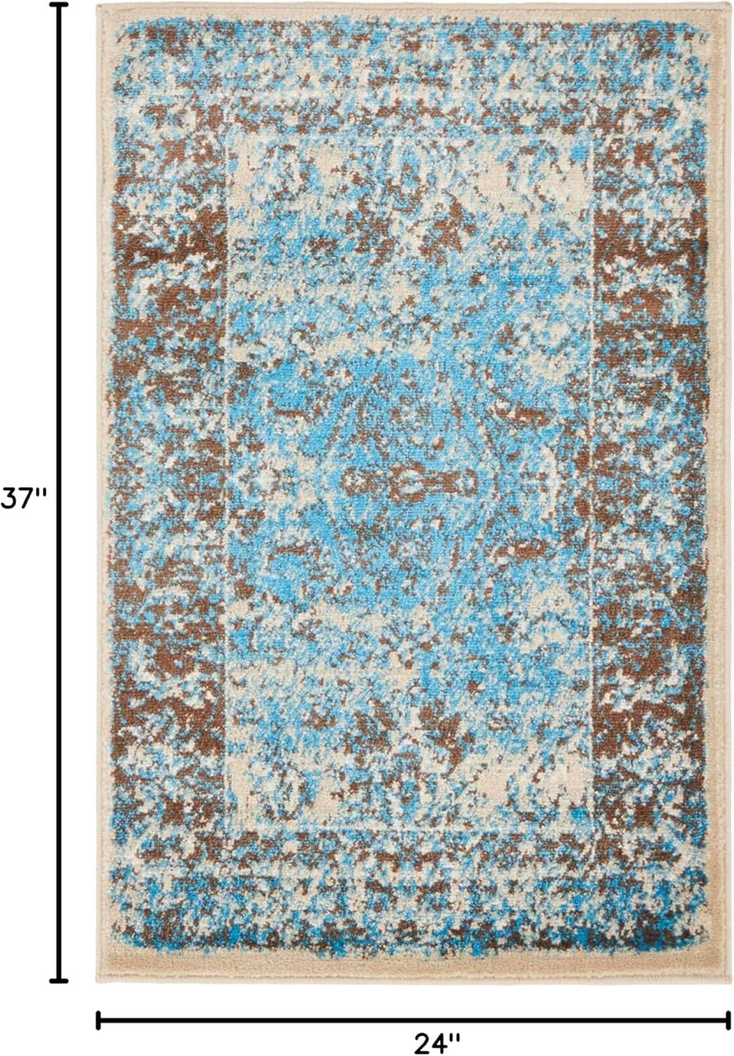 Unique Loom Imperial Collection Area Rug - Bosphorus (2' x 3' 1" Rectangle Ivory and Blue/Brown)