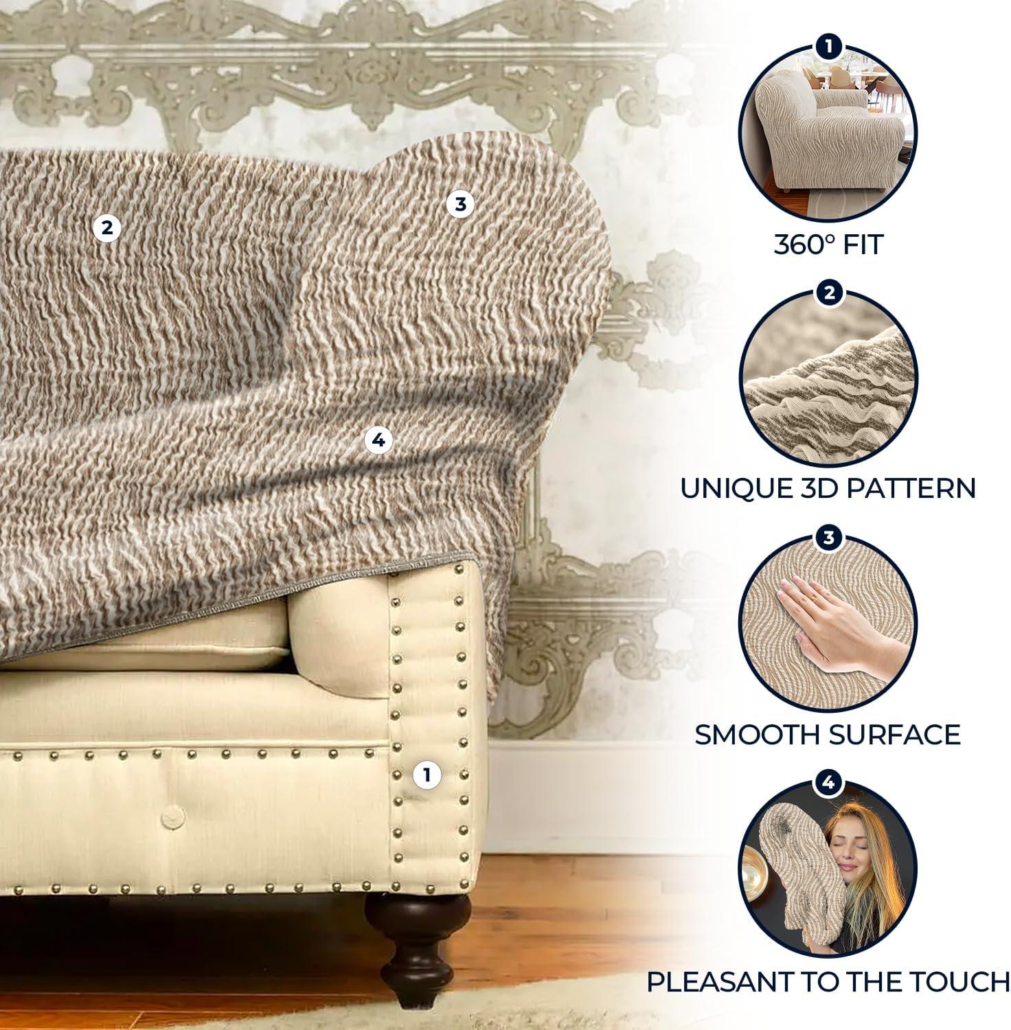 Stretch Armchair Slipcover - Premium Quality & Style - Jacquard Collection