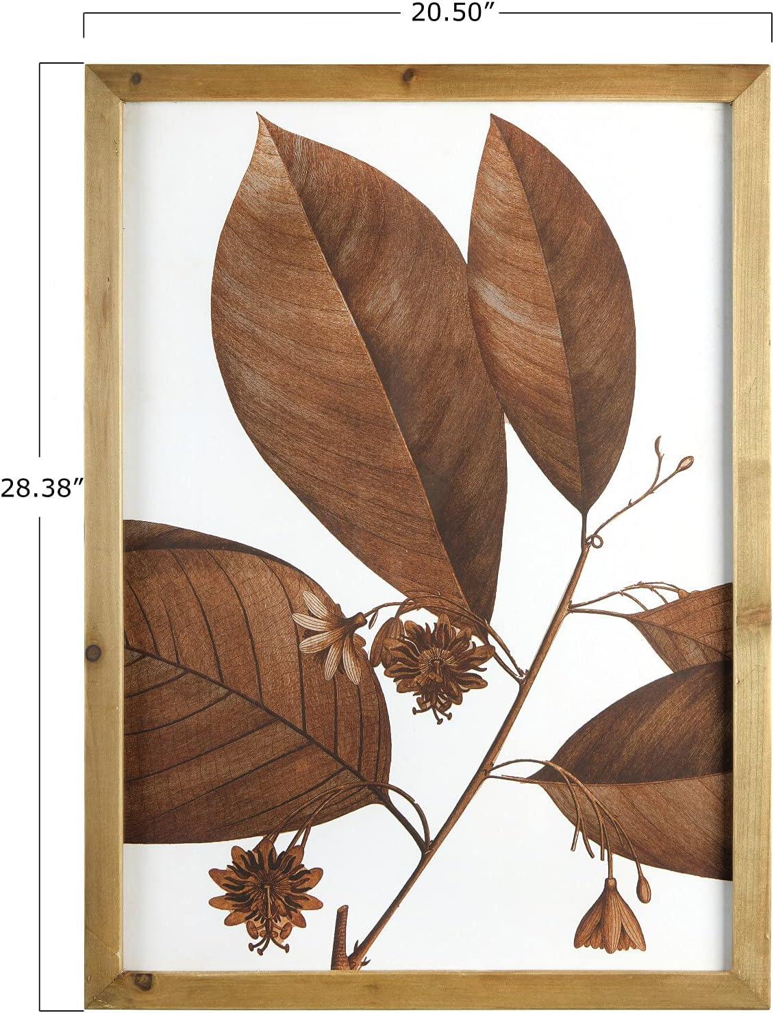 Brown Framed Botanical Graphic Art Prints Set of 4