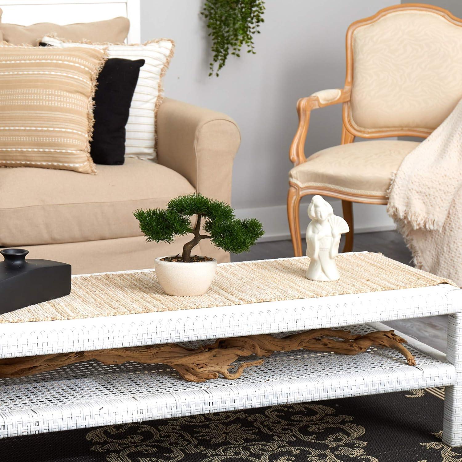 Nearly Natural 10-in Cedar Bonsai Artificial Tree in Decorative Planter