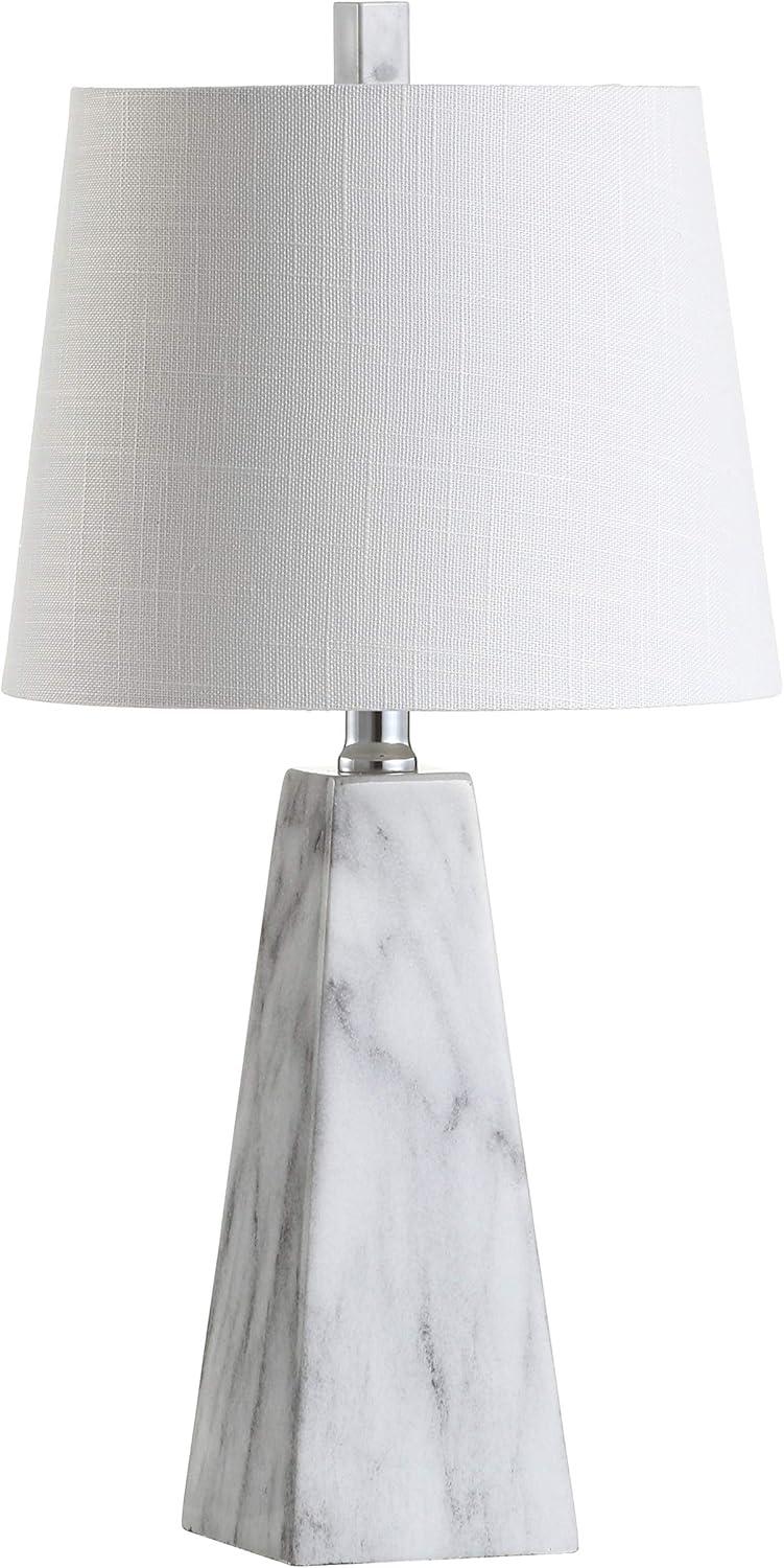 Owen 20.5" Resin LED Table Lamp, White Marble Finish by JONATHAN Y