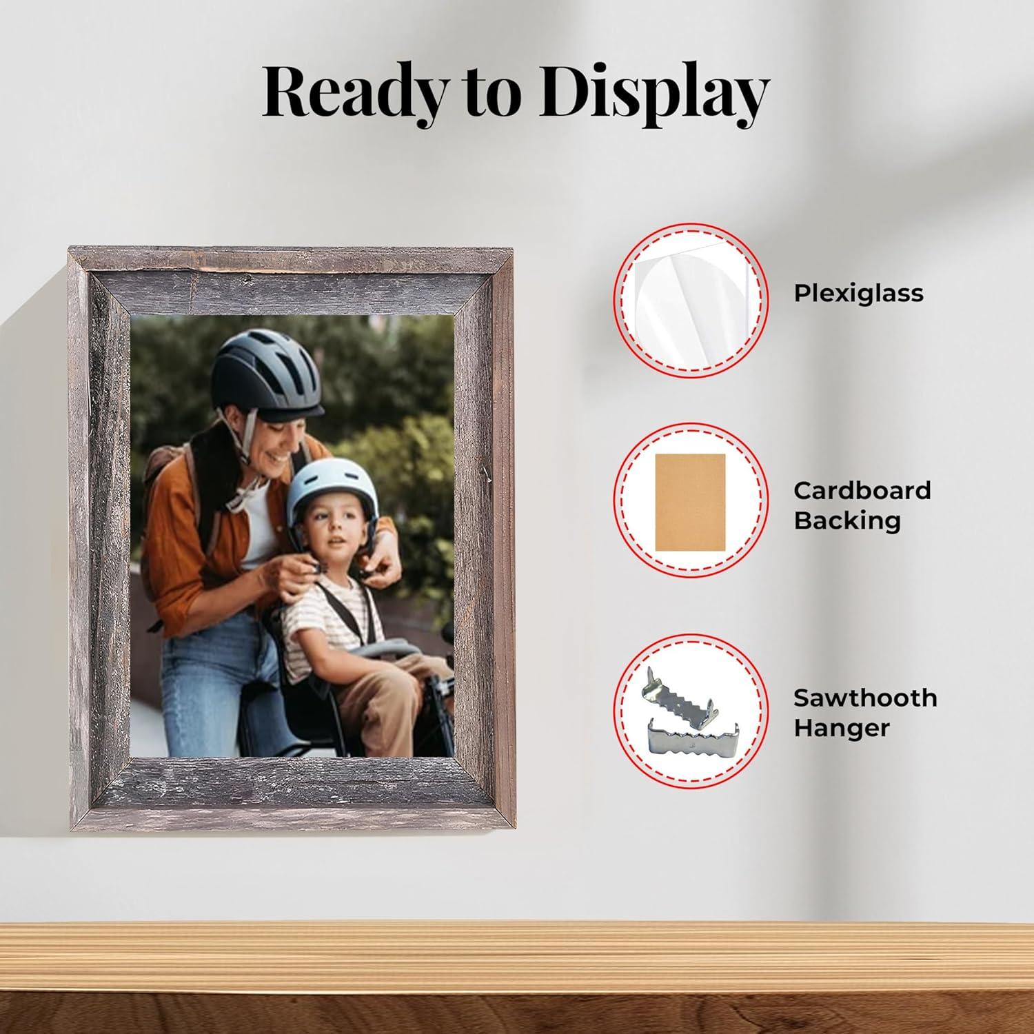 Millwood Pines Kattan Weathered Gray Wood Beveled Picture Frame