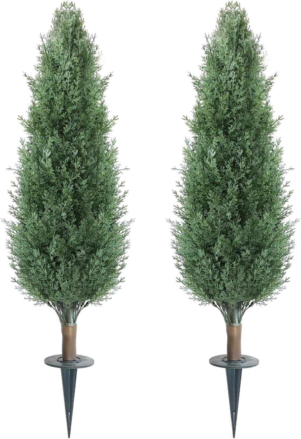 3ft Artificial Topiary Trees Set of 2, Faux Boxwood Tree for Outdoor Decor, Topiaries Plants Artificial Outdoors for Front Door Patio Garden C38