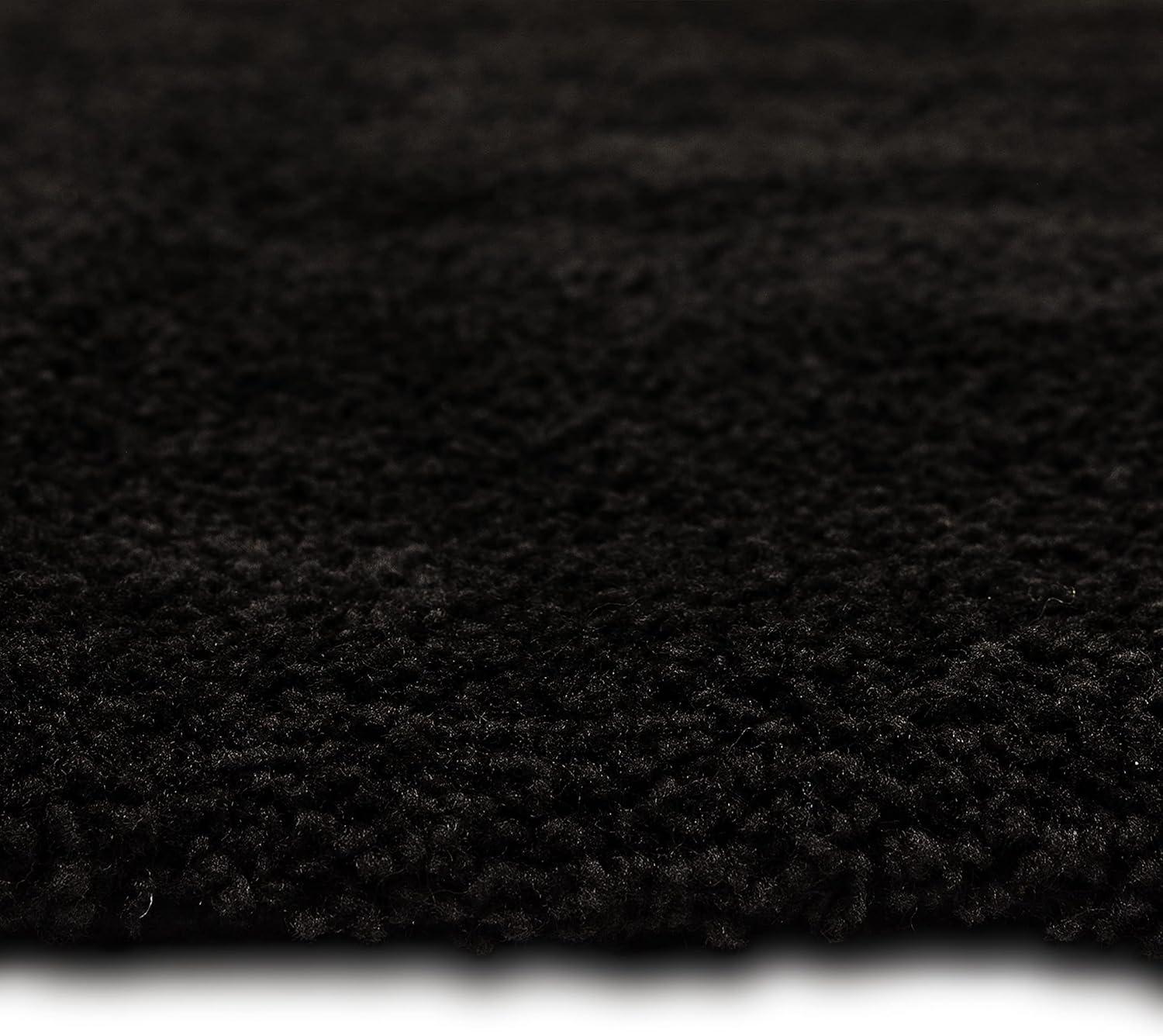 Acclaim Black 20 in. x 34 in. Nylon Machine Washable Bath Mat